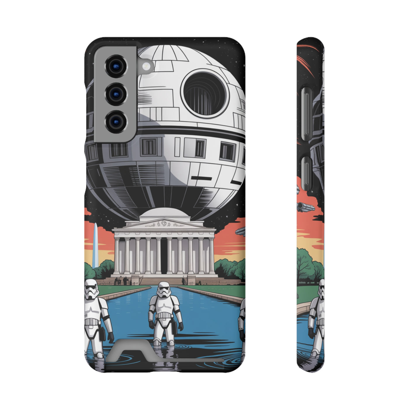 Phone Case: Galaxy-Inspired Phone Case with Card Holder, Space-Themed Gift, Star Wars-Inspired Design, Geek Accessories, Unique Phone Cover