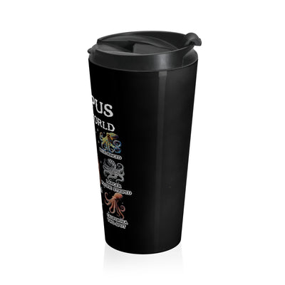 Mug: Ocean-Themed Stainless Steel Travel Mug - 'Octopus of the World'