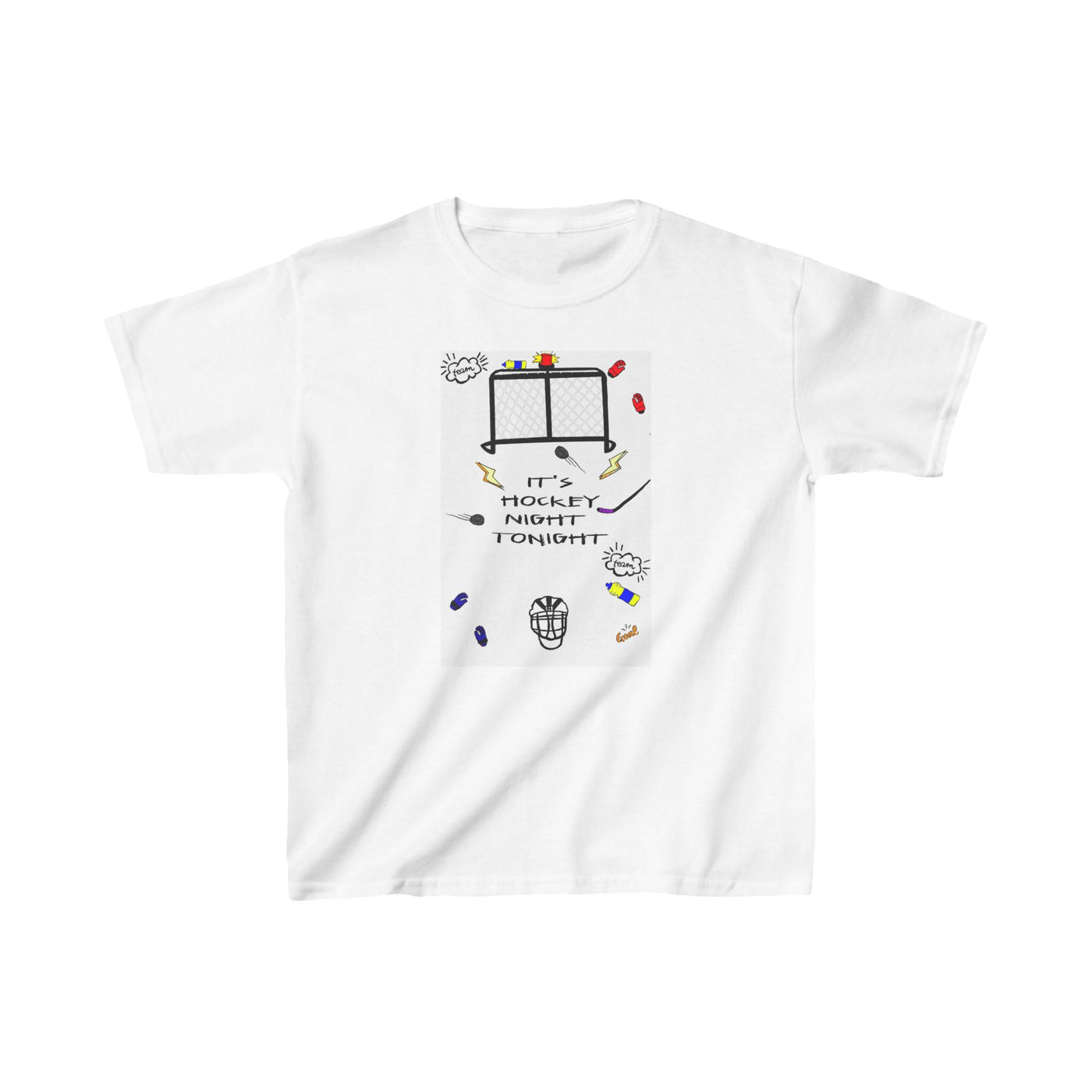 T-Shirt: Hockey Night | Kids | Heavy Cotton