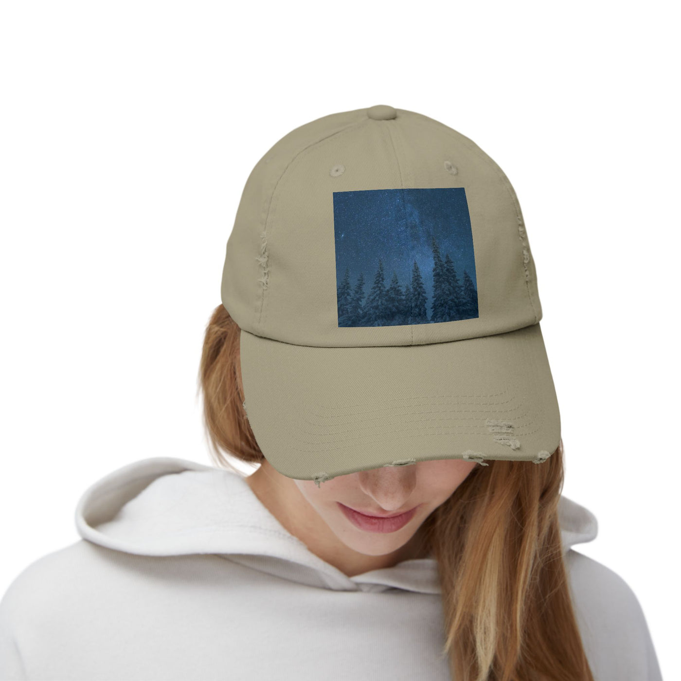 Cap: Night Sky Forest Design | Distressed