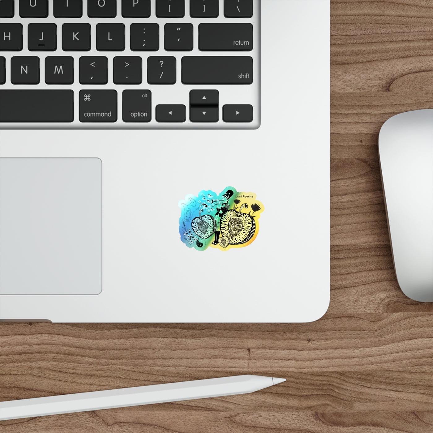 Die-Cut Stickers: Just Peachy | Holographic