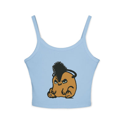 Spaghetti Strap Tank Top: Demon Dog with chainsaw | Cropped