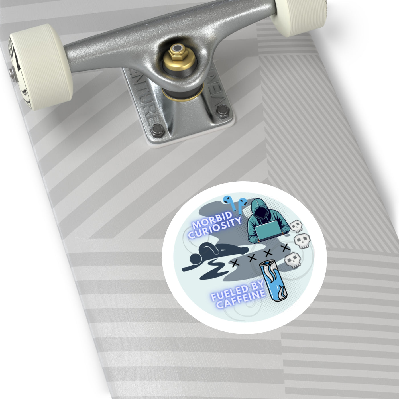 Round Sticker: Morbid Curiosity & Caffeine | True Crime Gear Line