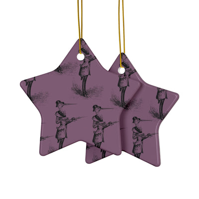 Ornaments: Plague Print in Dusty Rose in Ceramic