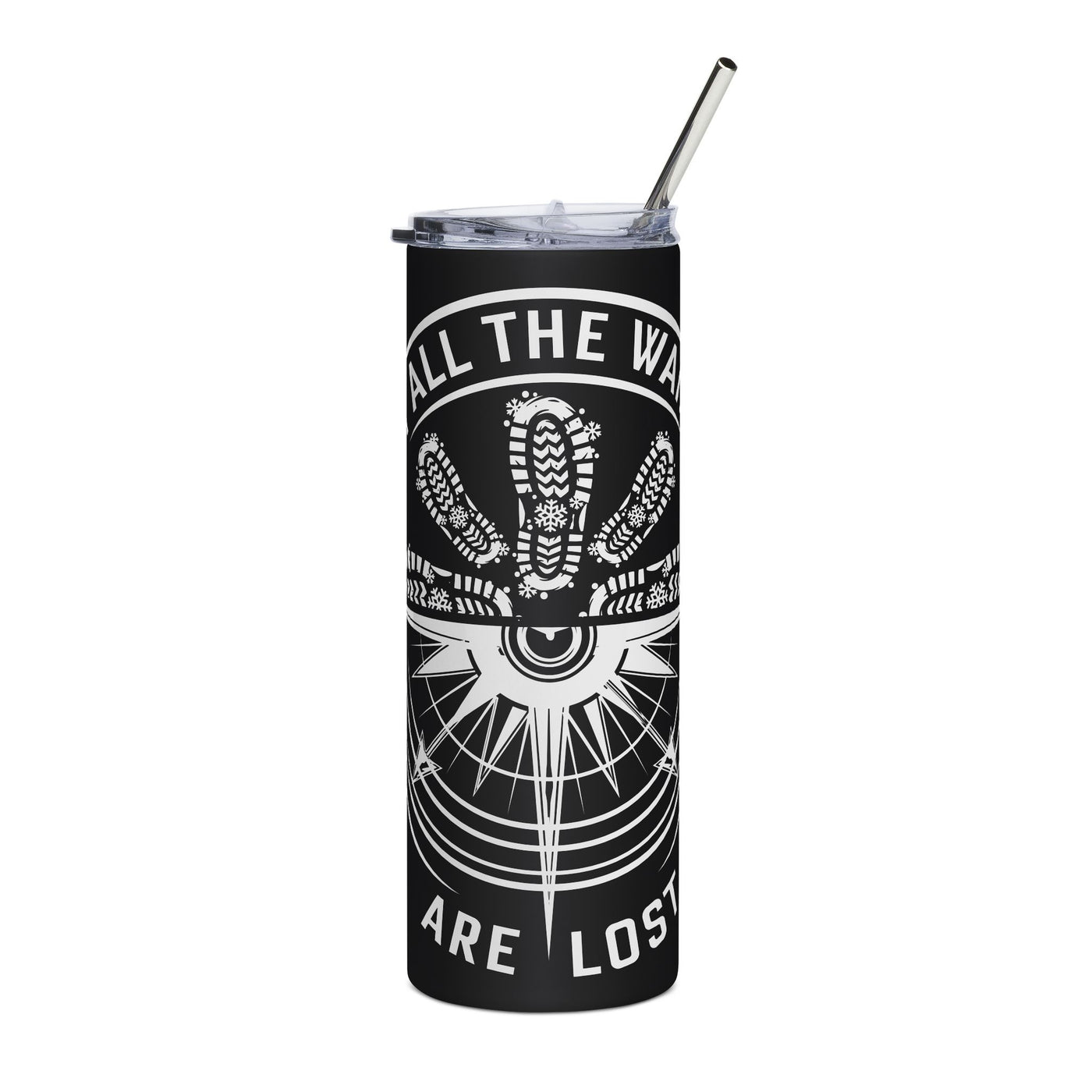 Tumbler: Adventure Seeker Stainless Steel Tumbler, 20oz - Travel Mug for Explorers, Gifts for Hikers, Outdoor Quotes Drinkware