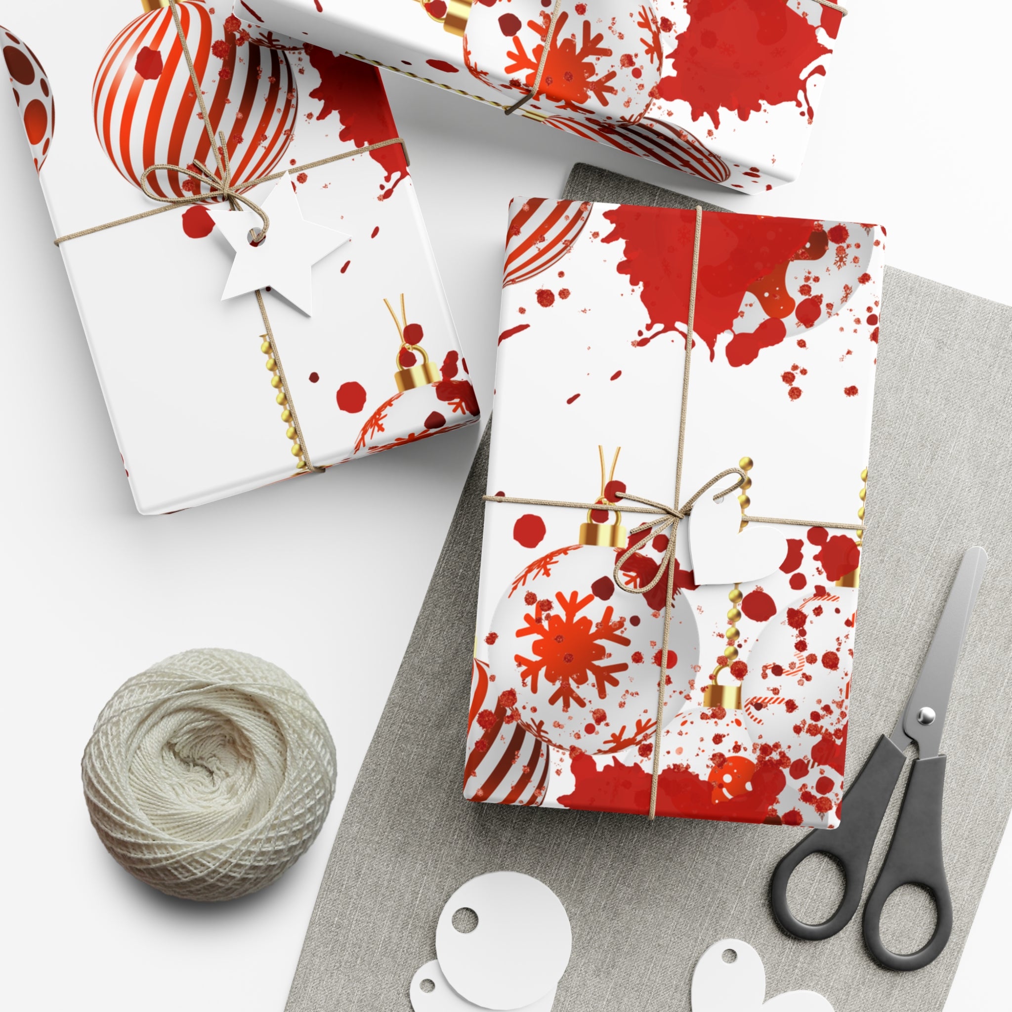 Wrapping Paper: Bloody Baubles | Holiday Crime Theme