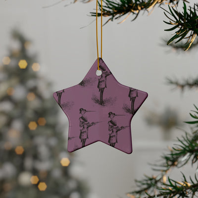 Ornaments: Plague Print in Dusty Rose in Ceramic