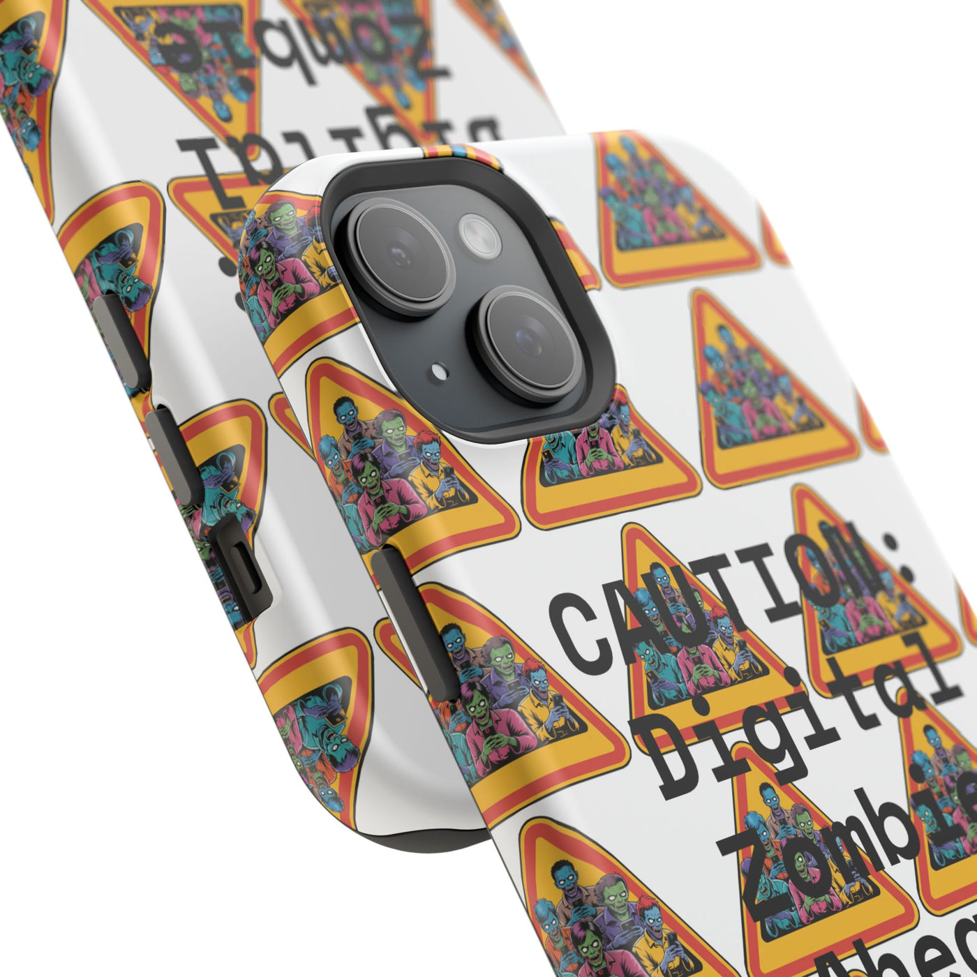 Phone Case: Caution: Digital Zombie Ahead Phone Case | Quirky Smartphone Protection, Unique Gift, Trendy Accessory, Fun Design, Geeky Style