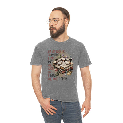 T-Shirt: Reading Addict - Unisex Mineral Wash