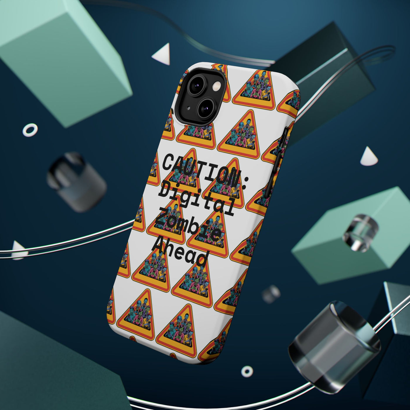 Phone Case: Caution: Digital Zombie Ahead Phone Case | Quirky Smartphone Protection, Unique Gift, Trendy Accessory, Fun Design, Geeky Style