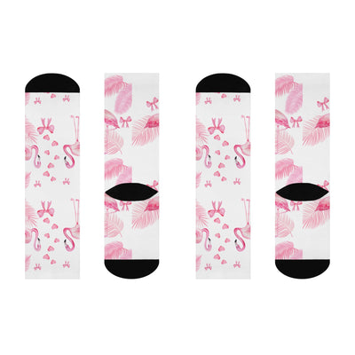 Crew Socks: Pink Flamingo