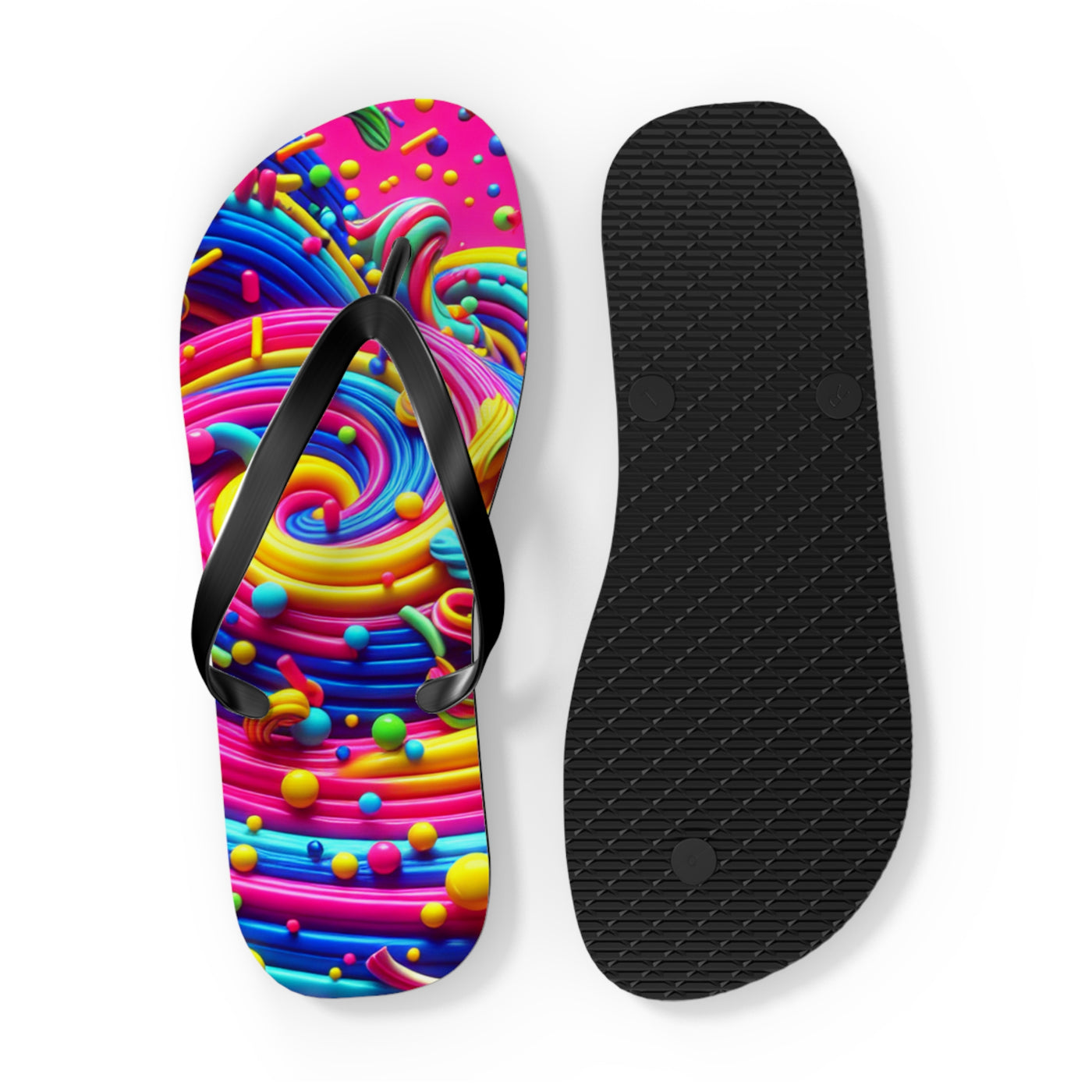 Flip Flops: Vibrant Color Sprinkle Design