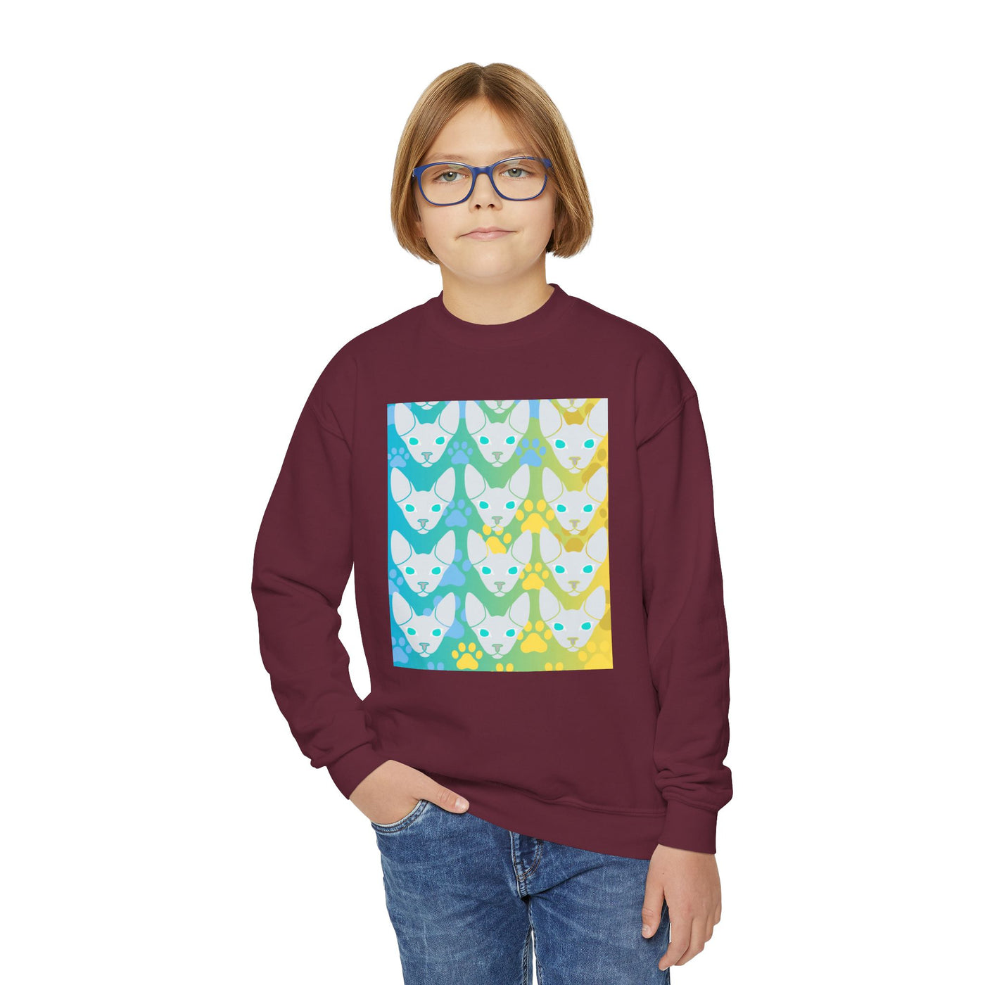 Sweatshirt: Hairless Kitty Design Crewneck