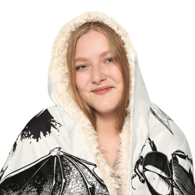 Snuggle Blanket: Gothic Skull & Insect Hooded Throw