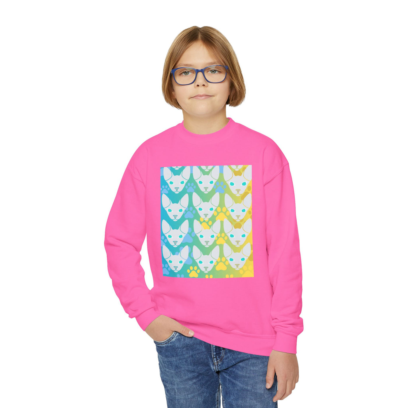Sweatshirt: Hairless Kitty Design Crewneck