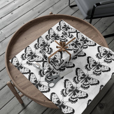 Artessorize Beau Butterfly Wrapping Paper – Black & White Gothic Design
