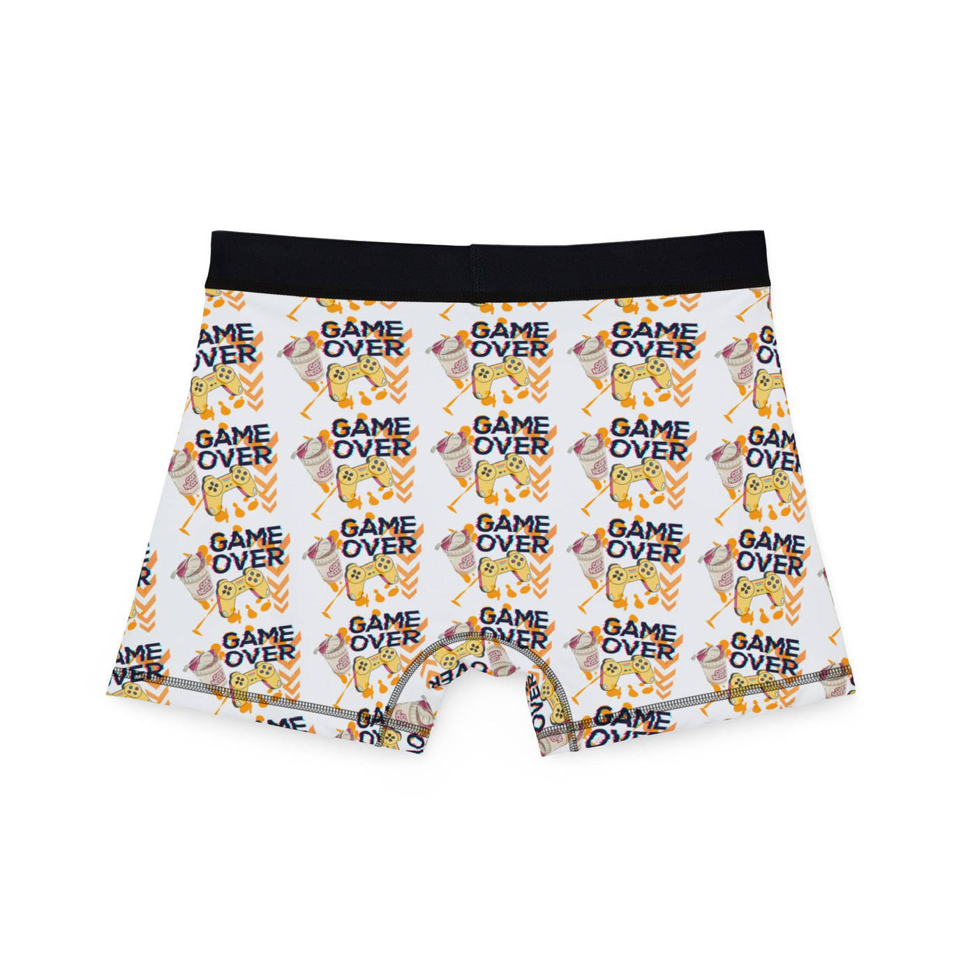 Men's Boxers: Game Over Orange Design