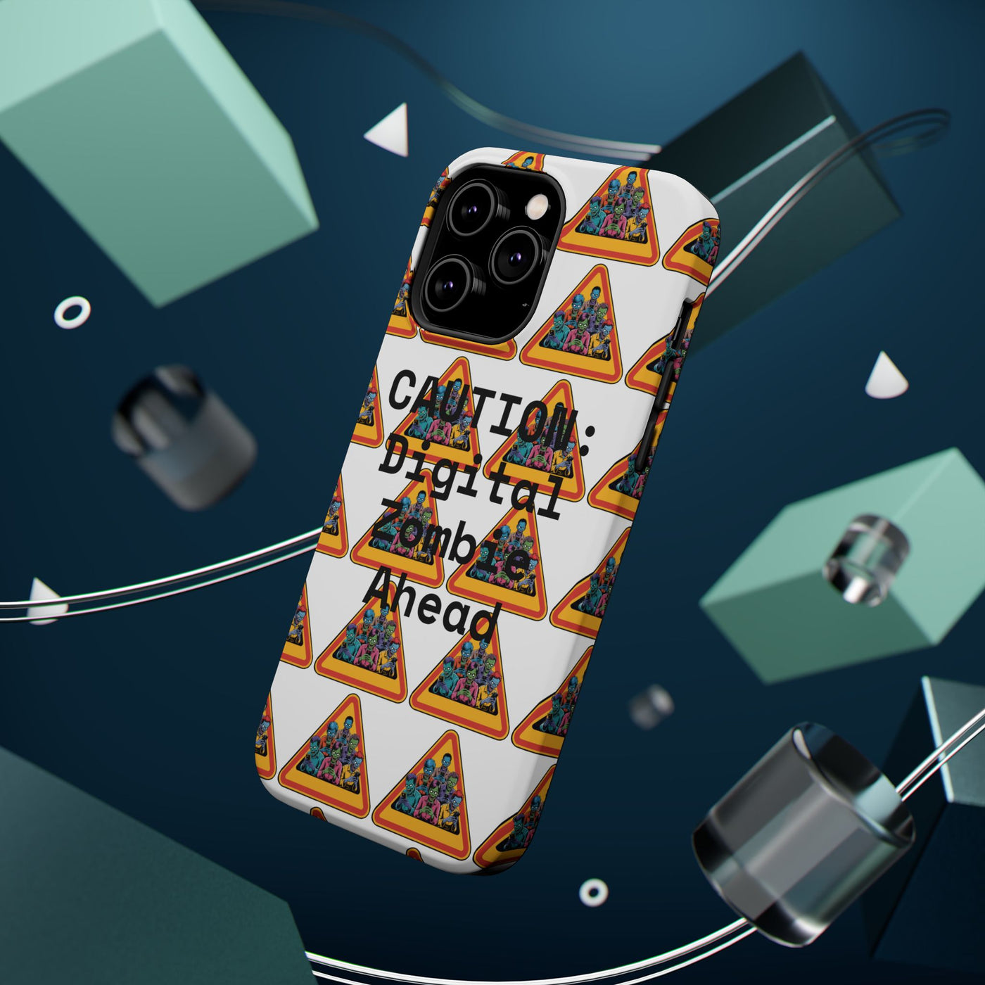 Phone Case: Caution: Digital Zombie Ahead Phone Case | Quirky Smartphone Protection, Unique Gift, Trendy Accessory, Fun Design, Geeky Style