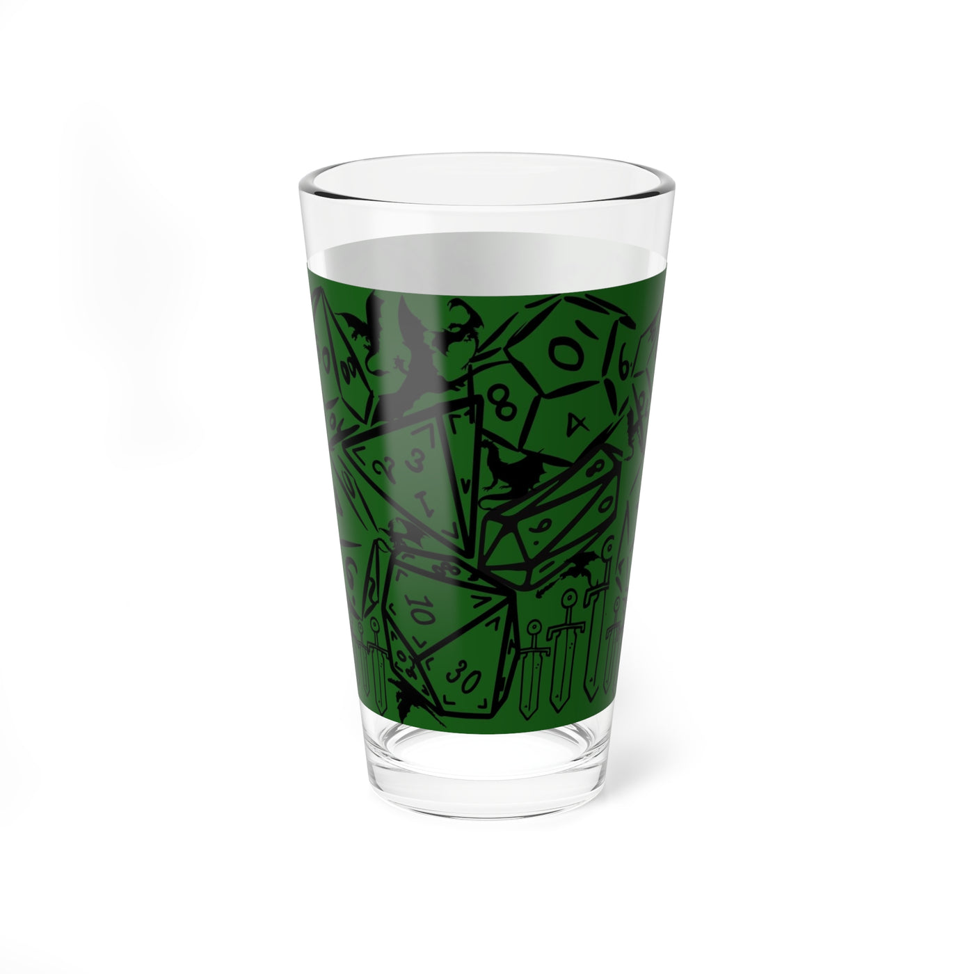 MIxing Glass: D&D Themed Dice and Dragon Design