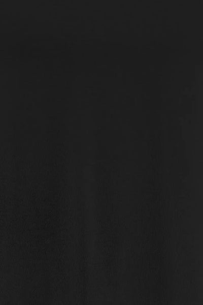 Black V-neck top with lantern sleeves made of a stretchy rayon blend.