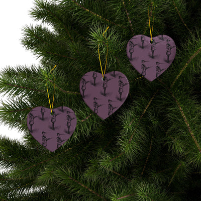 Ornaments: Plague Print in Dusty Rose in Ceramic
