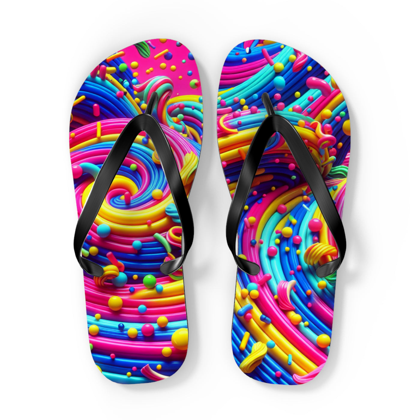 Flip Flops: Vibrant Color Sprinkle Design