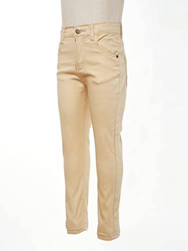Children Boy's Skinny Chino Pants Kids Cute School Uniform Elastic Waist Straight Pants Stretchy Jeans