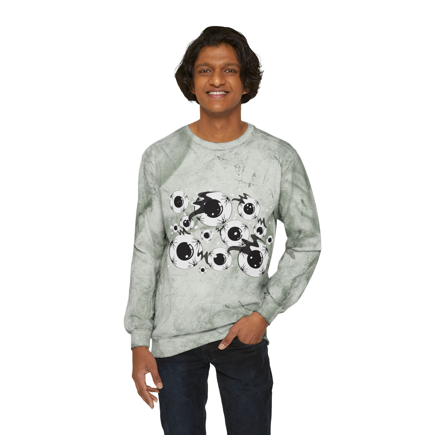 Crewneck Sweatshirt: All Eyes On Me | Color Blast| Men's Design