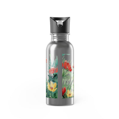 Floral Stainless Steel Water Bottle With Straw - 20oz Eco-Friendly Drinkware