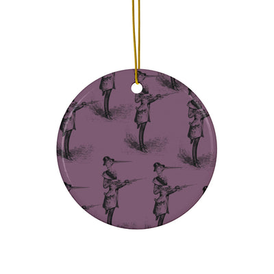 Ornaments: Plague Print in Dusty Rose in Ceramic
