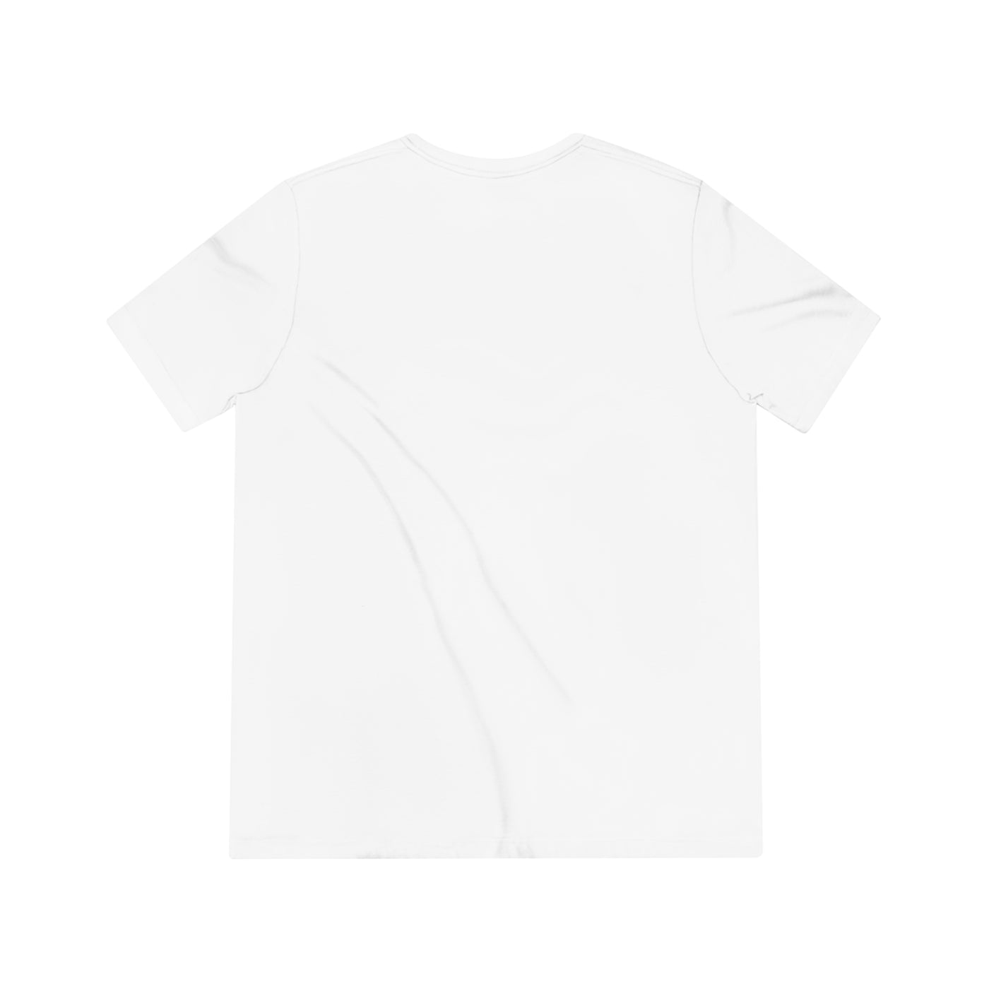 A white t-shirt with a subtle creased texture.