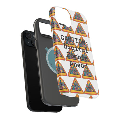 Phone Case: Caution: Digital Zombie Ahead Phone Case | Quirky Smartphone Protection, Unique Gift, Trendy Accessory, Fun Design, Geeky Style