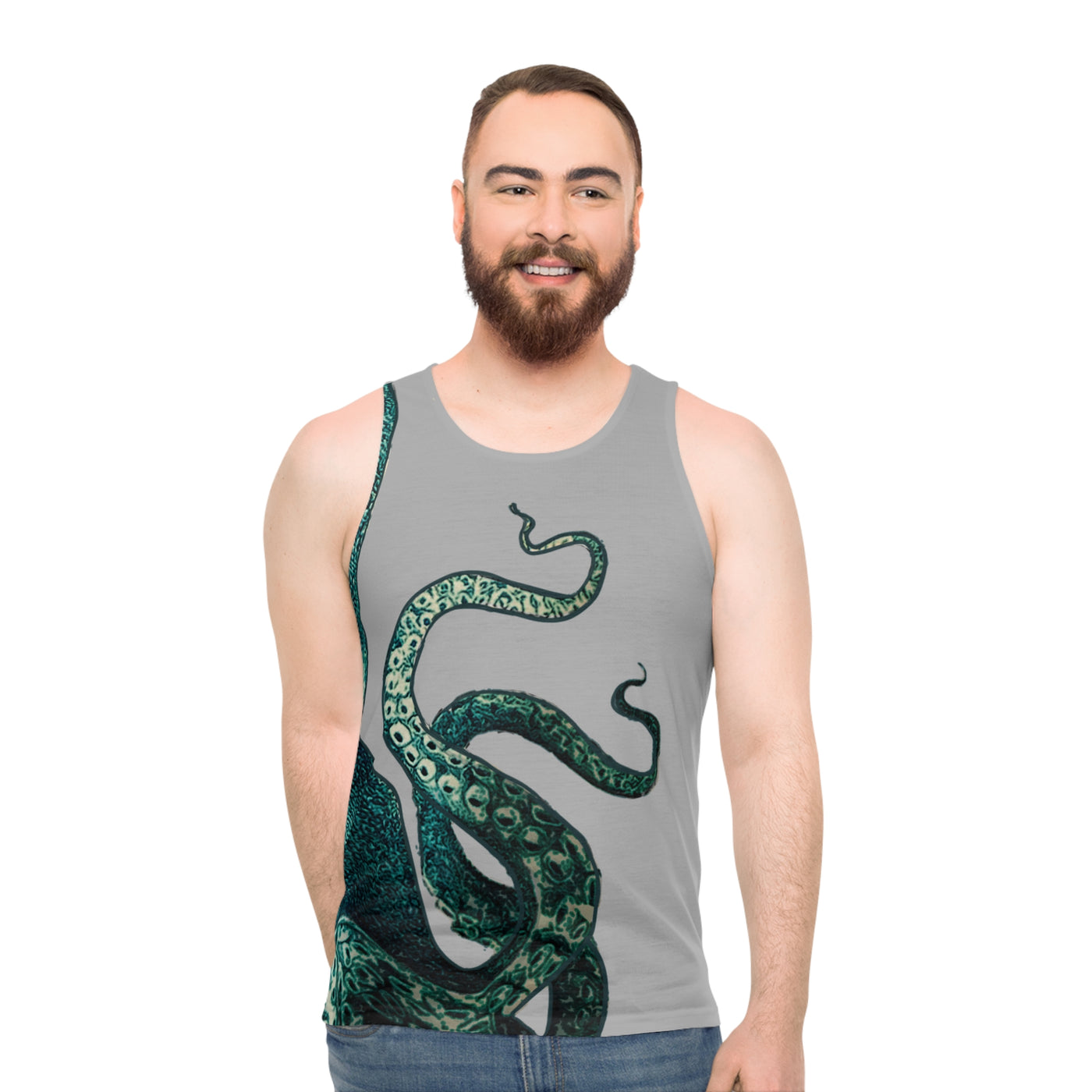 Tank Top: Ocean-Inspired Top with Octopus Design - Perfect for Beach Days & Summer Outings