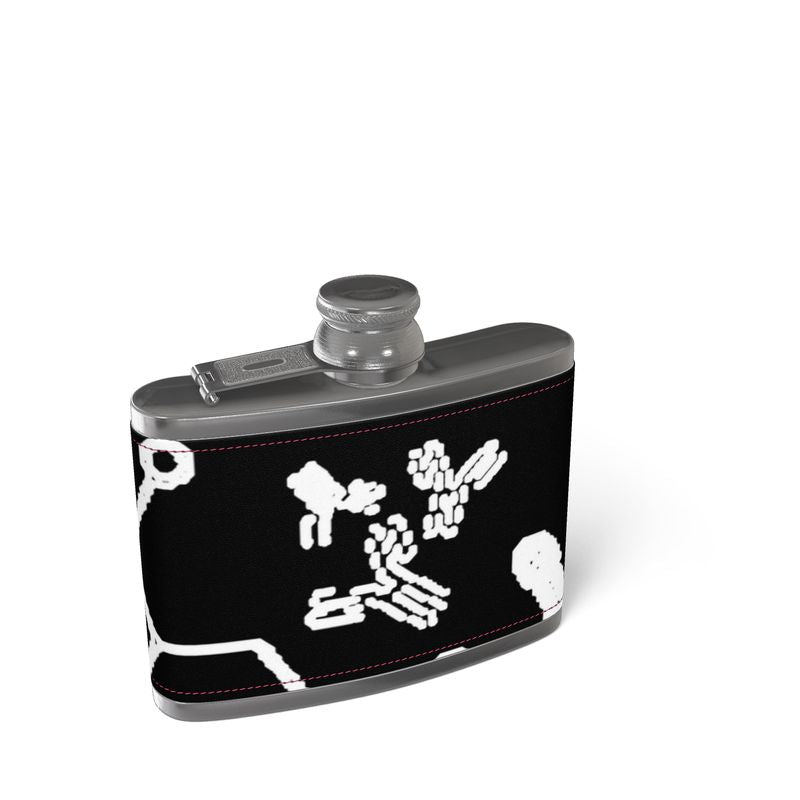 Flask: E=Mc2 in Leather Wrapped Flask