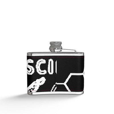 Flask: E=Mc2 in Leather Wrapped Flask