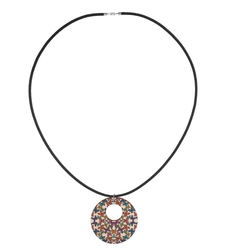 Necklace: Butterfly Flight Wooden Pendant