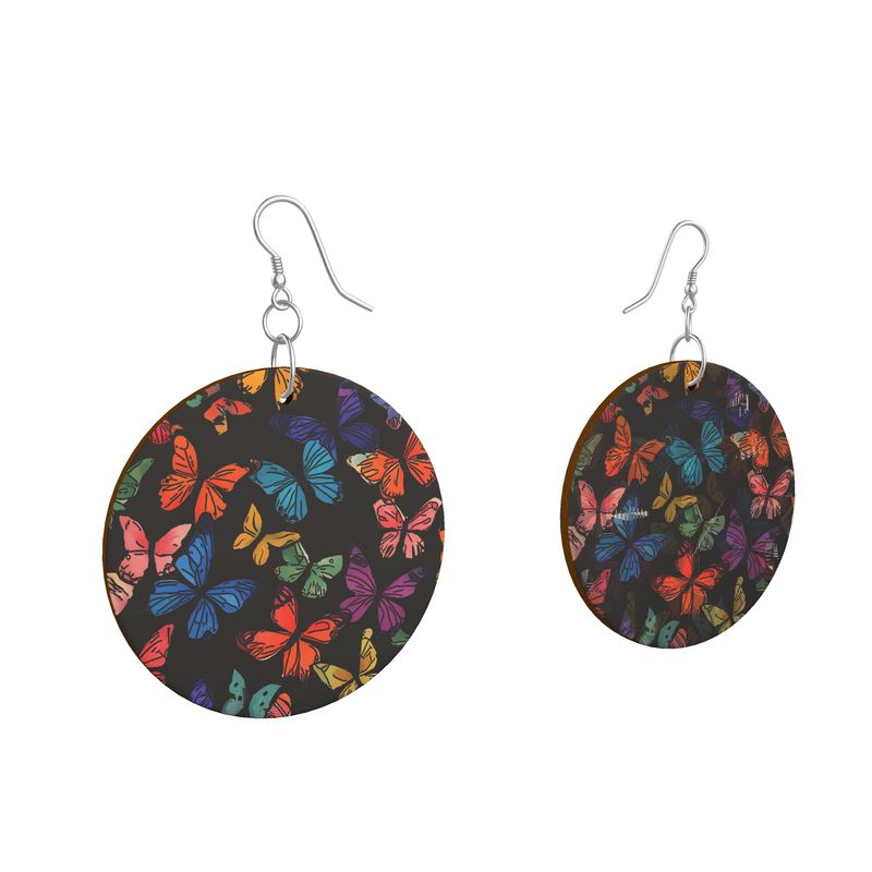 Earrings:  Butterfly Flight Wooden Earrings