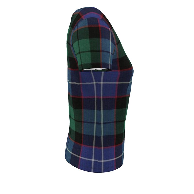 T-Shirt: Clan Scoop Neck Tee - Sample Mitchell Tartan