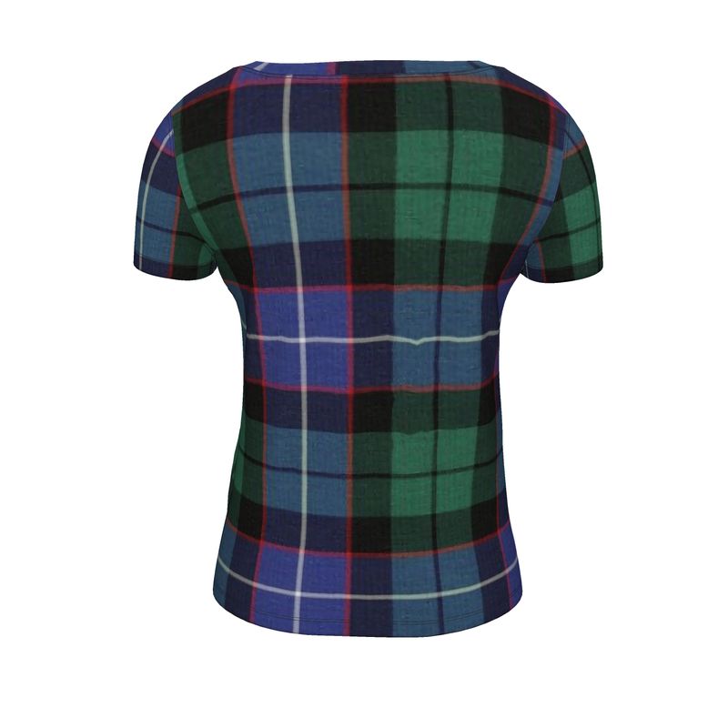T-Shirt: Clan Scoop Neck Tee - Sample Mitchell Tartan