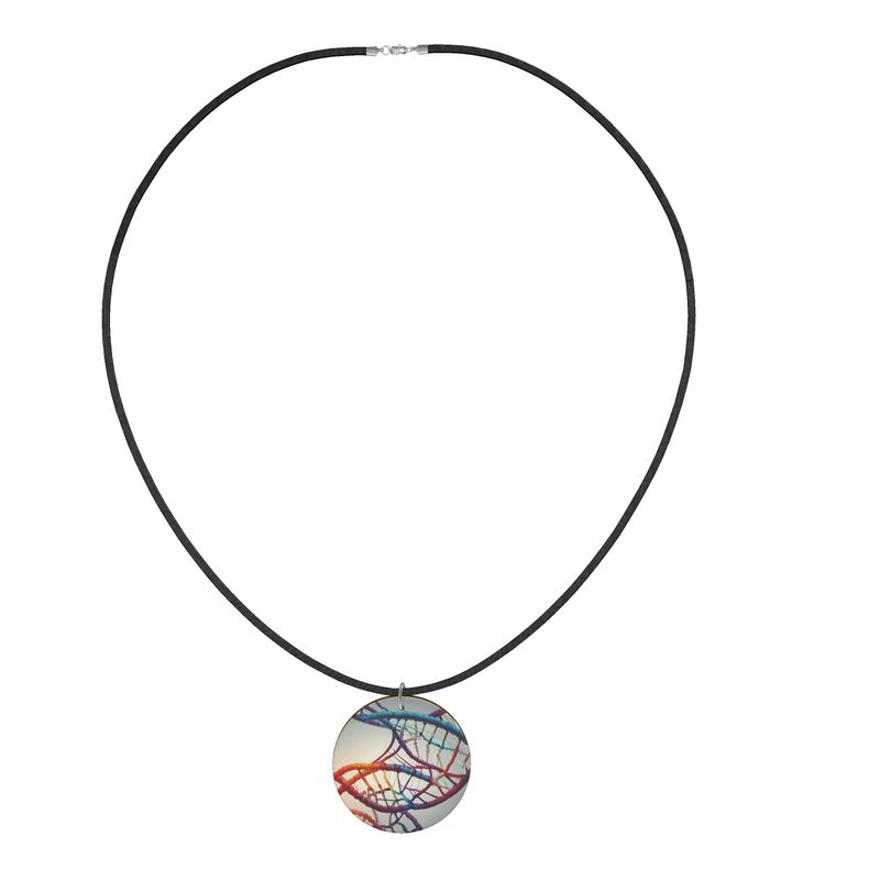 Necklace: Love Your DNA Cut Out Circle Wooden Pendant