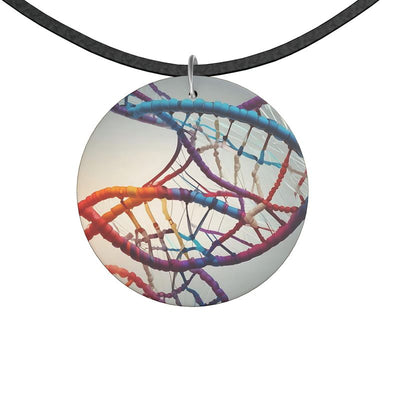 Necklace: Love Your DNA Cut Out Circle Wooden Pendant