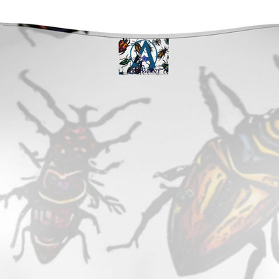 Cardigan with a print of various colorful insects.