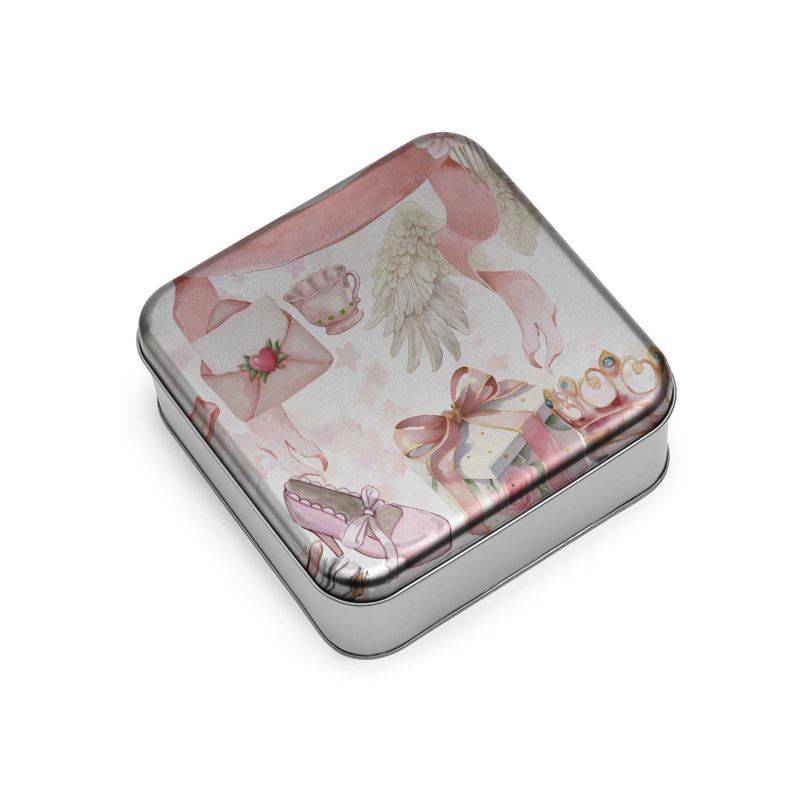 Wrap Lid Tin: Pink Cottage Valentine Design