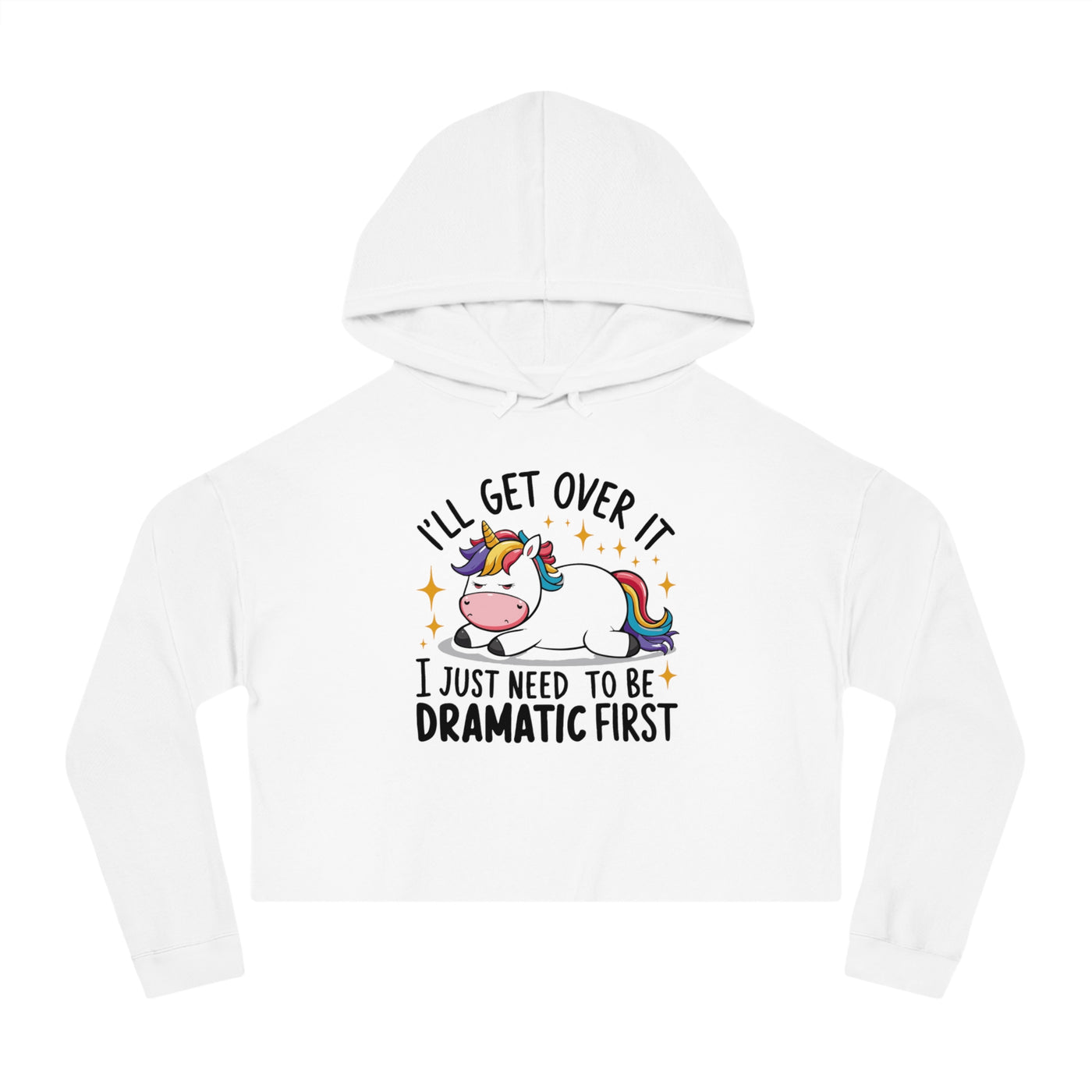 Dramatic Unicorn Cropped Hoodie for Women