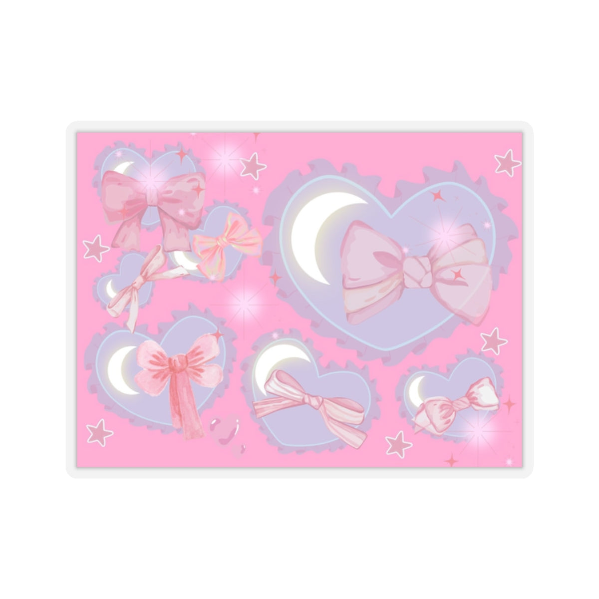 Sticker: Y2K hearts and Bows | Kiss-Cut