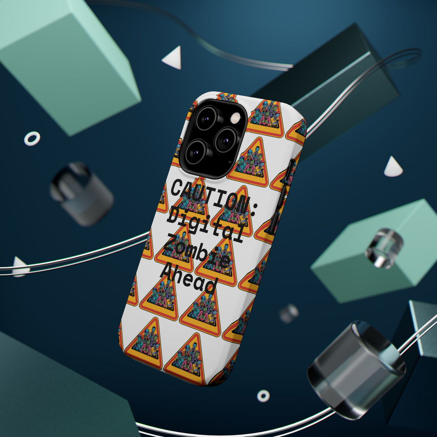 Phone Case: Caution: Digital Zombie Ahead Phone Case | Quirky Smartphone Protection, Unique Gift, Trendy Accessory, Fun Design, Geeky Style