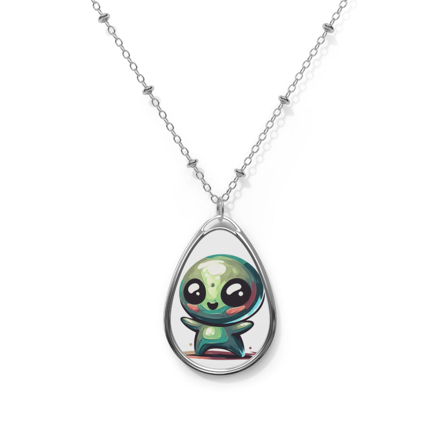 Necklace: Aliens Need Hugs Too - Whimsical Sci-Fi Jewelry
