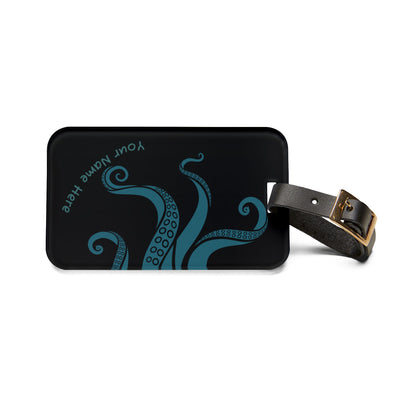 Luggage Tag: Personalized Kraken, Travel Gift, Custom Name Tag, Beach Vacation Accessory, Ocean Lover Essentials