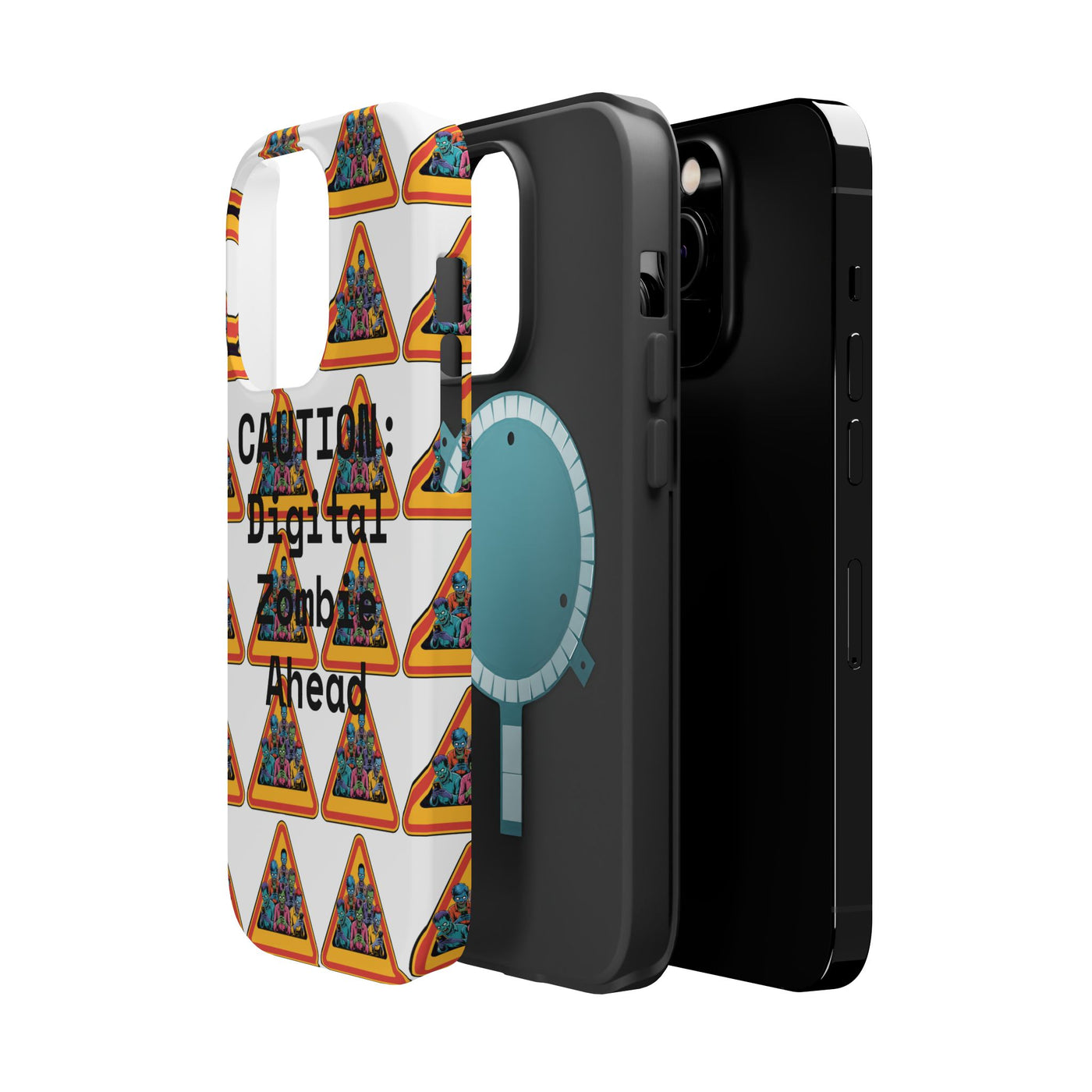 Phone Case: Caution: Digital Zombie Ahead Phone Case | Quirky Smartphone Protection, Unique Gift, Trendy Accessory, Fun Design, Geeky Style