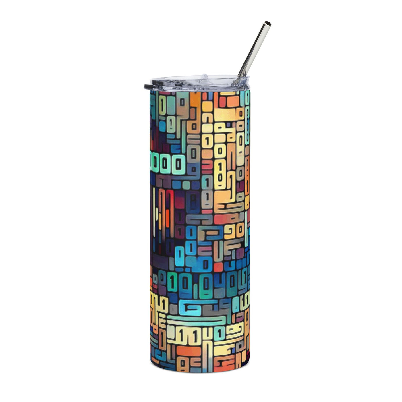 Tumbler: Secret Binary Code - Colorful Geometric Tumbler 20oz
